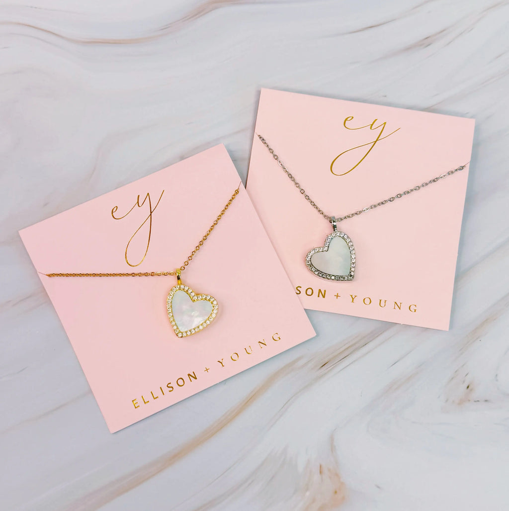 Shell Heart Locket Pendant Necklace