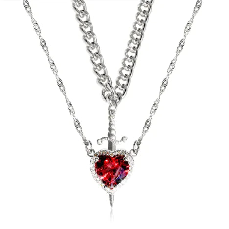 Red Crystal Love Dagger Pendant – Stylish New Design